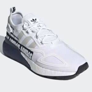 NWT ADIDAS ZX 2K BOOST WHITE/BLUE tailgate M 8 / W 9.5 Running shoes